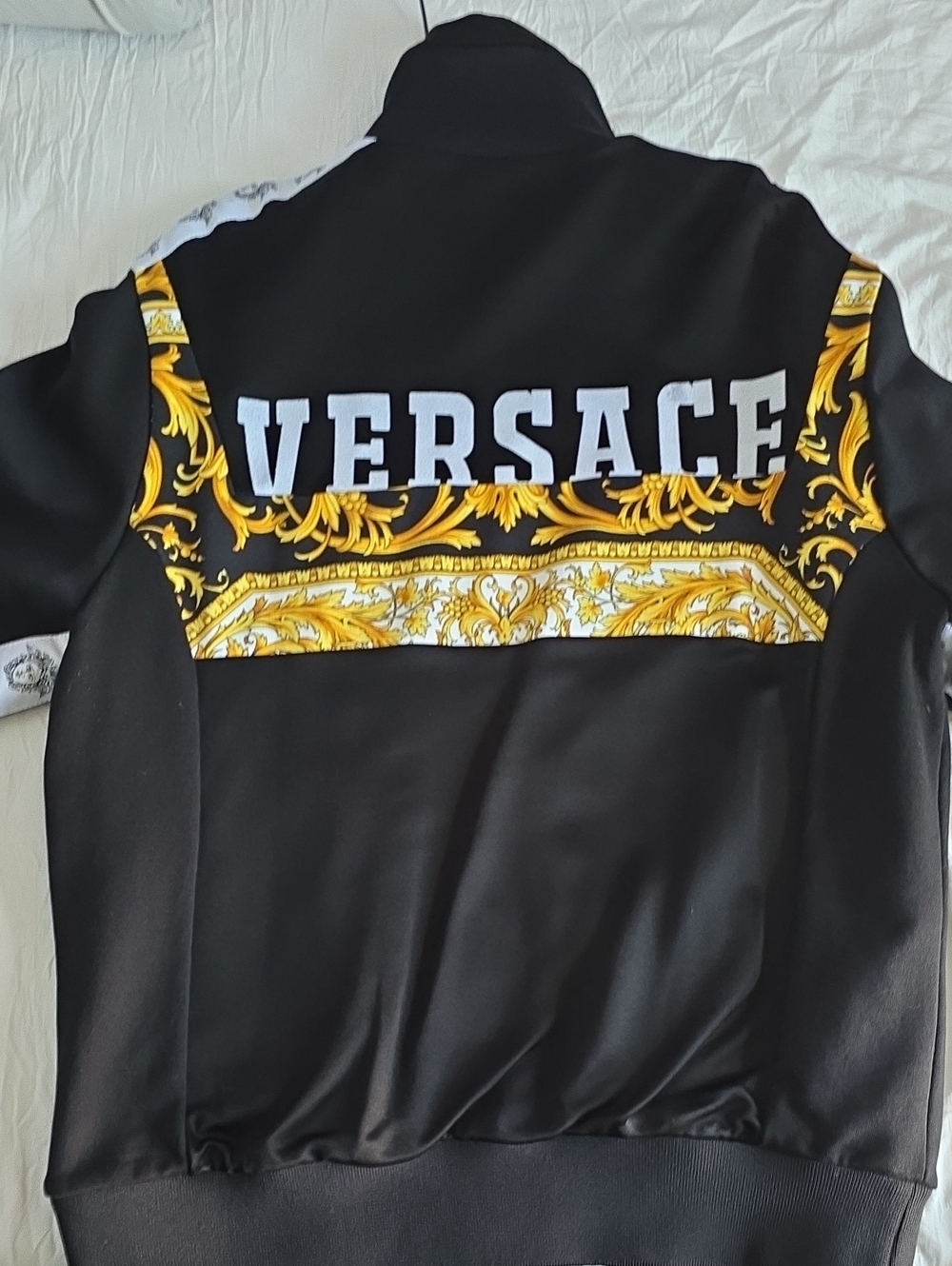 Versace Black and Gold Baroque Track Jacket